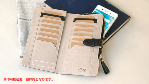 シュリンク ファスナー付二つ折れ長財布