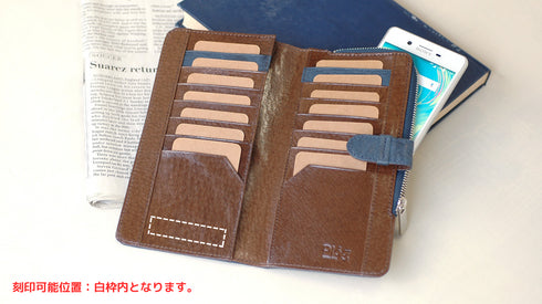 ゴート ファスナー付二つ折れ長財布