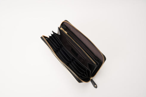 リーフ ファスナー付長財布