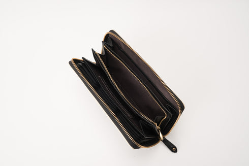 リーフ ファスナー付長財布