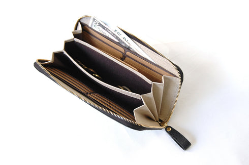 シュリンク 三方ファスナー長財布