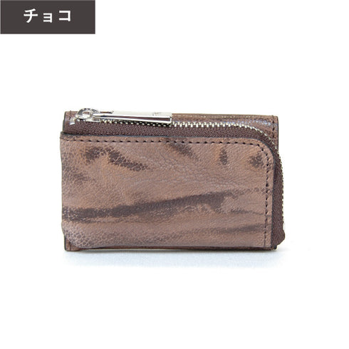 【ワケありな逸品】超コンパクトなマネークリップ ゴート 札バサミ付ファスナー小銭入れ MJ6061