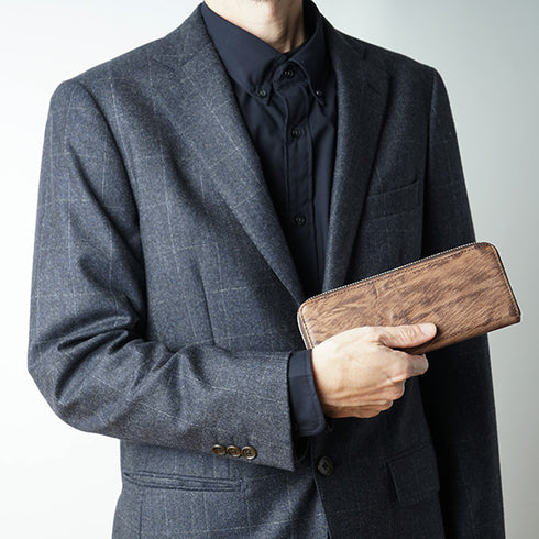 ゴートレザー ジャバラ式長財布|カード20枚・スリム設計
