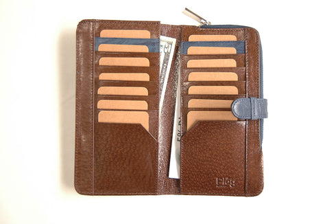 ゴート ファスナー付二つ折れ長財布