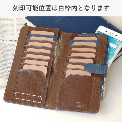 ゴートレザー バーティカルウォレット|カード14枚収納・ファスナー付き長財布