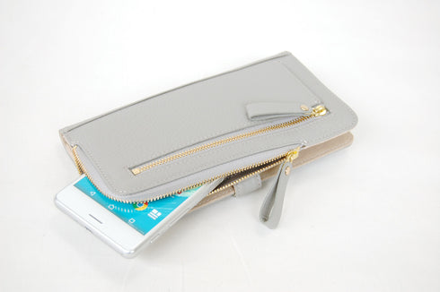 シュリンク ファスナー付二つ折れ長財布