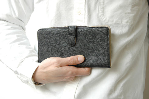 シュリンク ファスナー付二つ折れ長財布