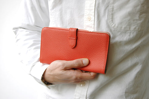 シュリンク ファスナー付二つ折れ長財布