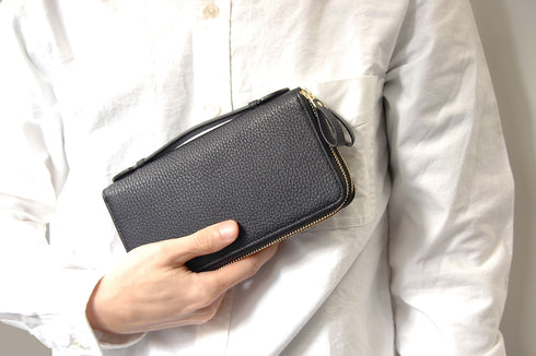 シュリンク ダブルファスナー付長財布