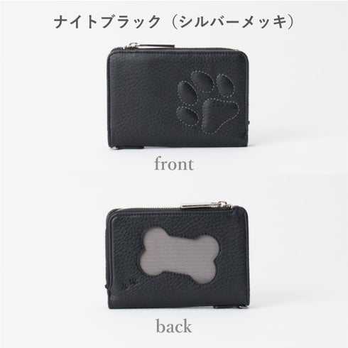 ファミリーウォレット 二つ折りミドル財布|家族の写真を入れられる肉球付き本革財布
