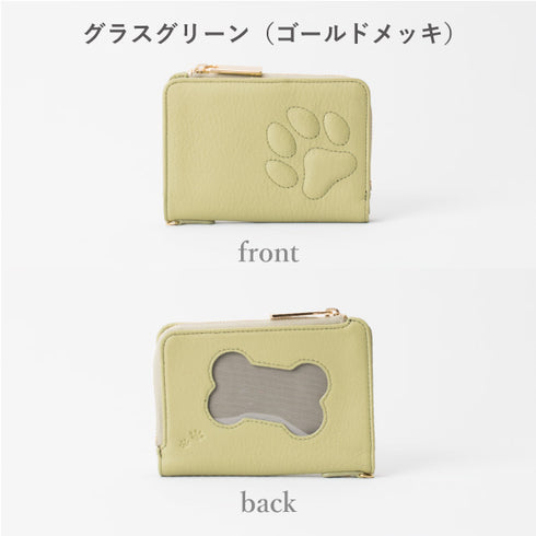 ファミリーウォレット 二つ折りミドル財布|家族の写真を入れられる肉球付き本革財布