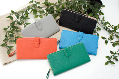 シュリンク ファスナー付二つ折れ長財布