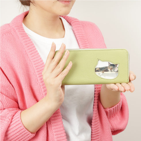 本革 ファミリーウォレット 長財布|犬・猫の肉球・写真フレーム付き